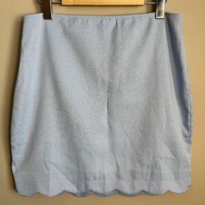 Tobi Women's Petal Hem 1/4 Zip Mini Pencil Skirt Blue Size Large Lined Summer